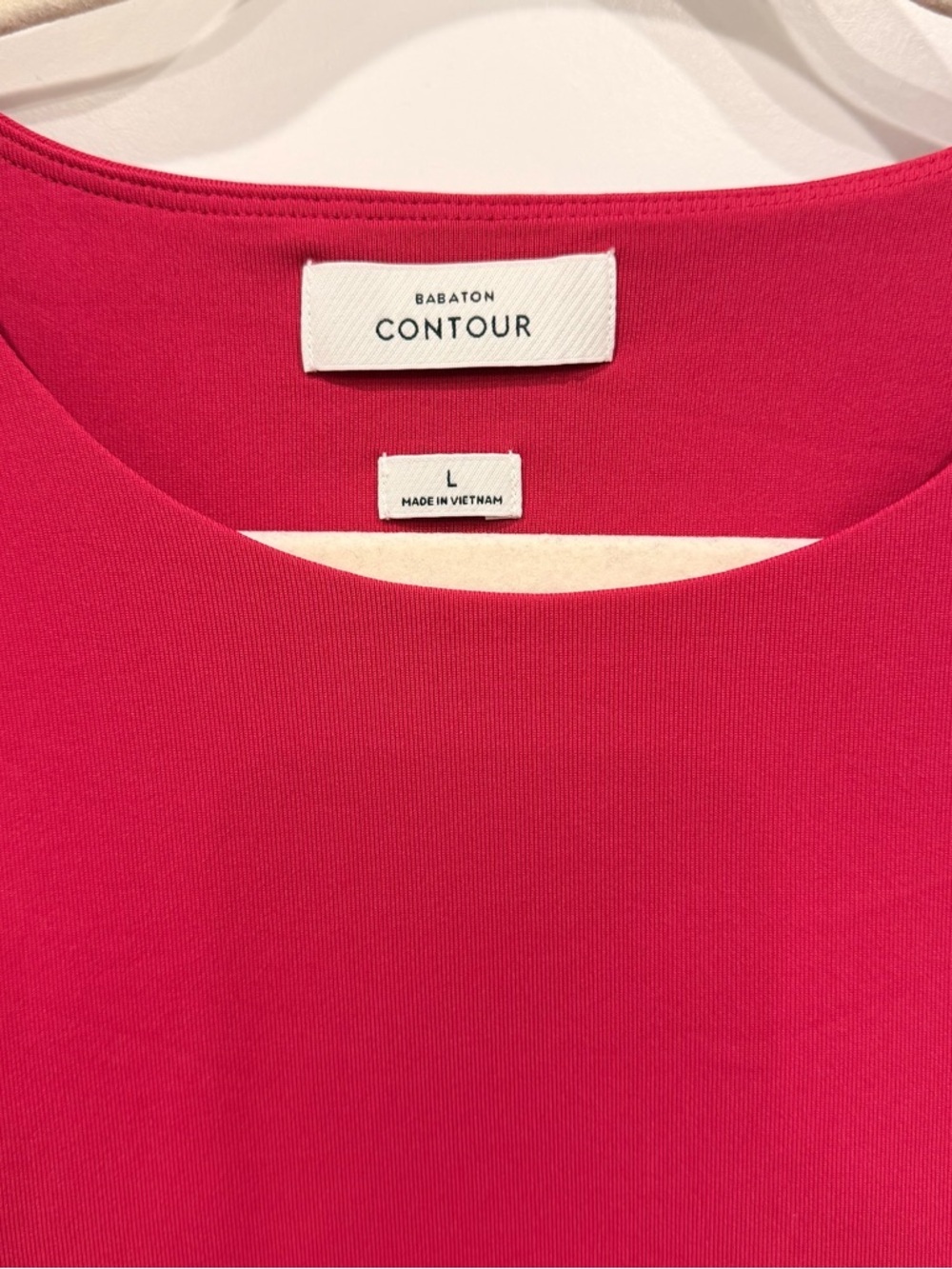 Aritzia Babaton Contour Crop T-Shirt Pink Size L - Picture 3 of 7